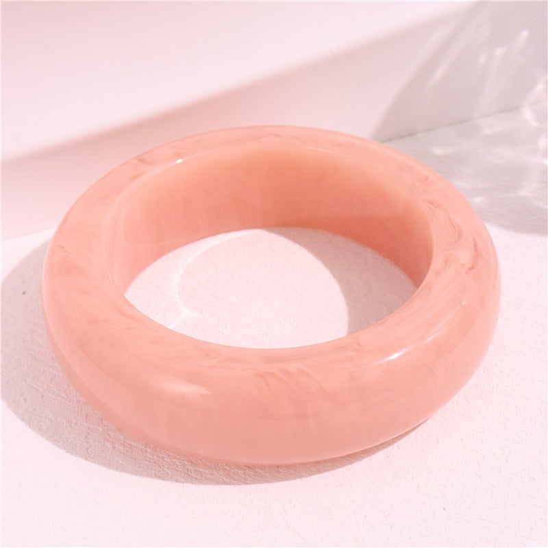 Wholesale Retro Geometric Round Smudged Transparent Bracelet